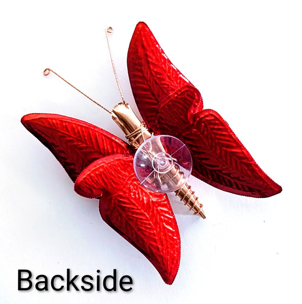 Red and copper butterfly with suction cup backside