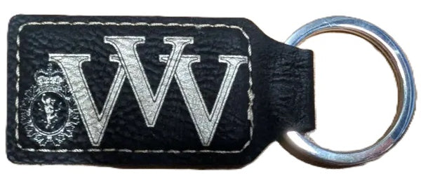Faux Leather Keychain with Signals crest and VVV