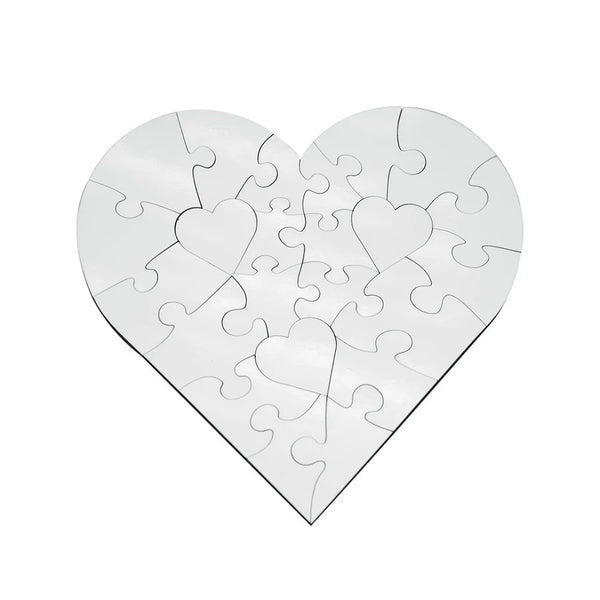 Heart shaped puzzle with some heart shaped pieces