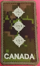 CANADA cadpat velcro Rank patch; Captain