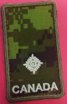 CANADA cadpat velcro Rank patch; Second Lieutenant