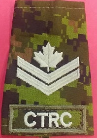 CTRC cadpat slip-on with Master Corporal Rank.