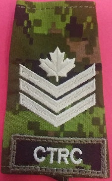 CTRC cadpat slip-on with Sergeant Rank.
