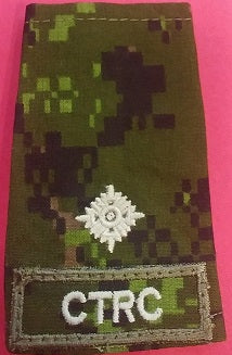 CTRC cadpat slip-on with Second Lieutenant Rank.