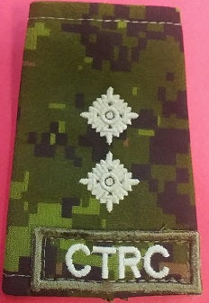 CTRC cadpat slip-on with Lieutenant Rank.