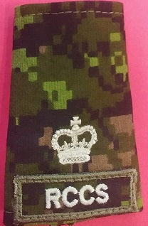 RCCS cadpat slip-on with Major Rank.