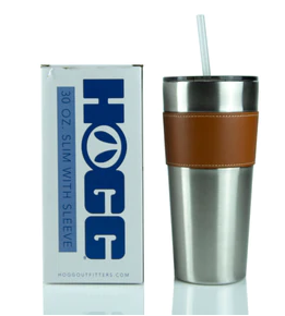 30 oz bottle with faux leather sleeve