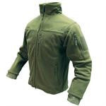 Green fleece jacket.