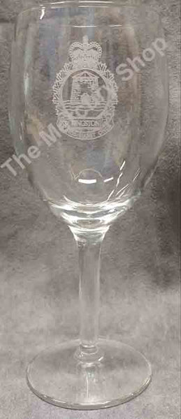 Wine glass with CFB Kingston Crest