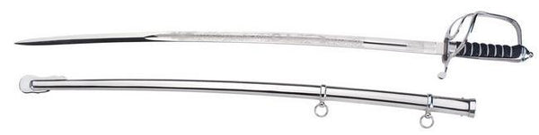 Full length of sword and scabbard.