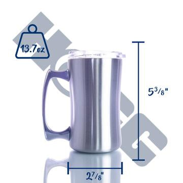 12 oz beer mug measurements; 5 3/8" tall and 2 7/8" wide. t