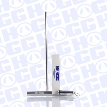 Silver stainles steel reusable straw container, silver straw and box.