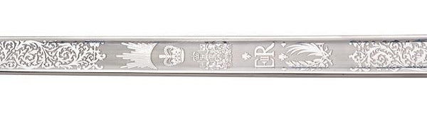 Close up of design on blade.