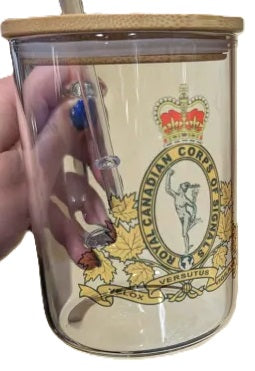 Clear tumbler with RCCS Crest