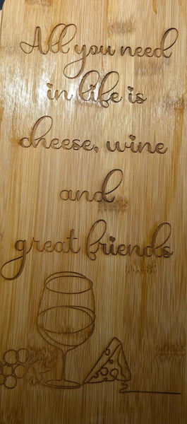 All you need in life is cheese, wine, and great friends