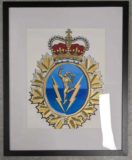 Framed painted C&E Crest