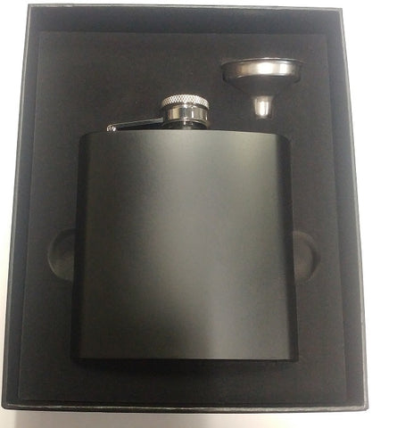 Black flask with funnel