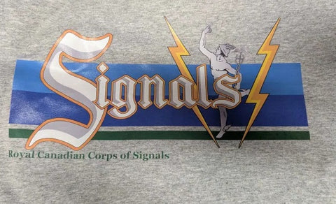 Royal Canadian Corps of Signals on a gray background