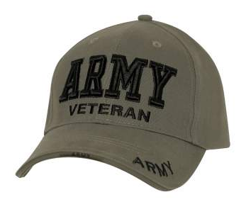 Green Hat embroidered with Army Veteran