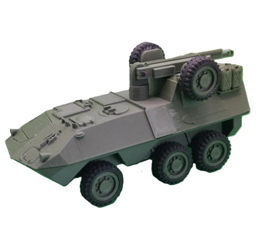 Model of a HUSKY military armored vehicle on a white background