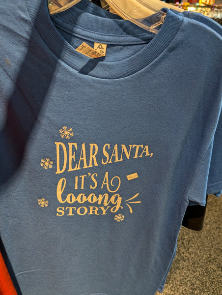 Dear Santa it's a long story in blue 