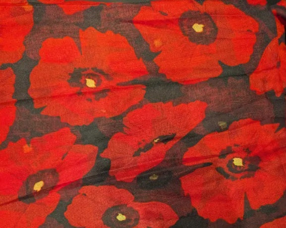 Large poppies on a black background