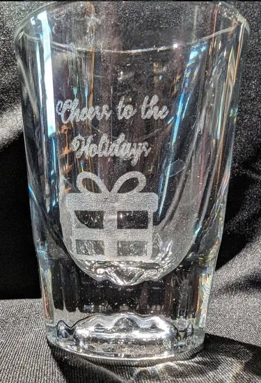 Engraved with "Cheers to the Holidays"