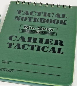 Tactical notebook green plastic cover