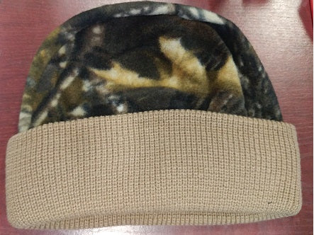 Fleece lined hat camouflage colours