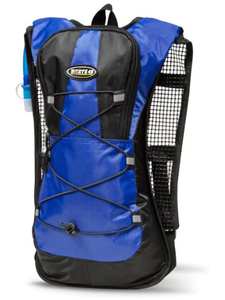 Blue and black hydration pack