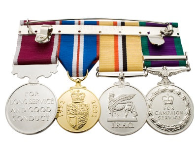 Swing mounted medals from the back