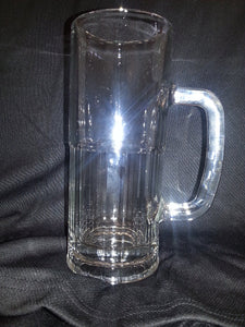 Glass beer mug with handle