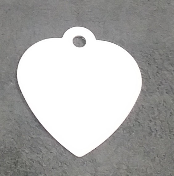 Blank heart shapped pet name tag