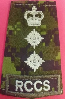 RCCS cadpat slip-on with Colonel Rank.