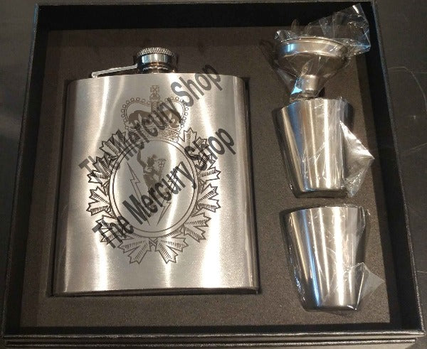 Stainless steel flask with C&E Crest