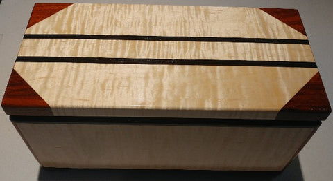 Wood keepsake box; quilted maple.