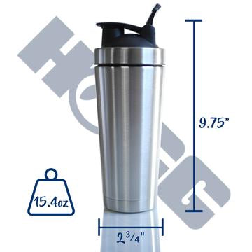 25 oz shaker bottle sizing; 9.75" tall and 2 3/4" wide