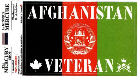 Afghanistan Veteran flag decal.