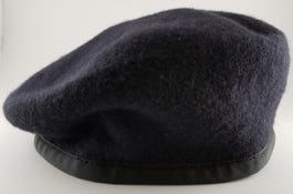 Dark blue army beret.