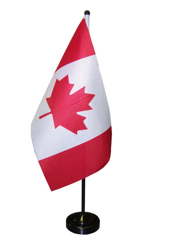 Canadian Flag with pole and base.