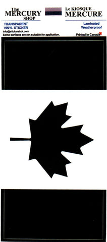 Black Canadian Flag Decal, transparent.