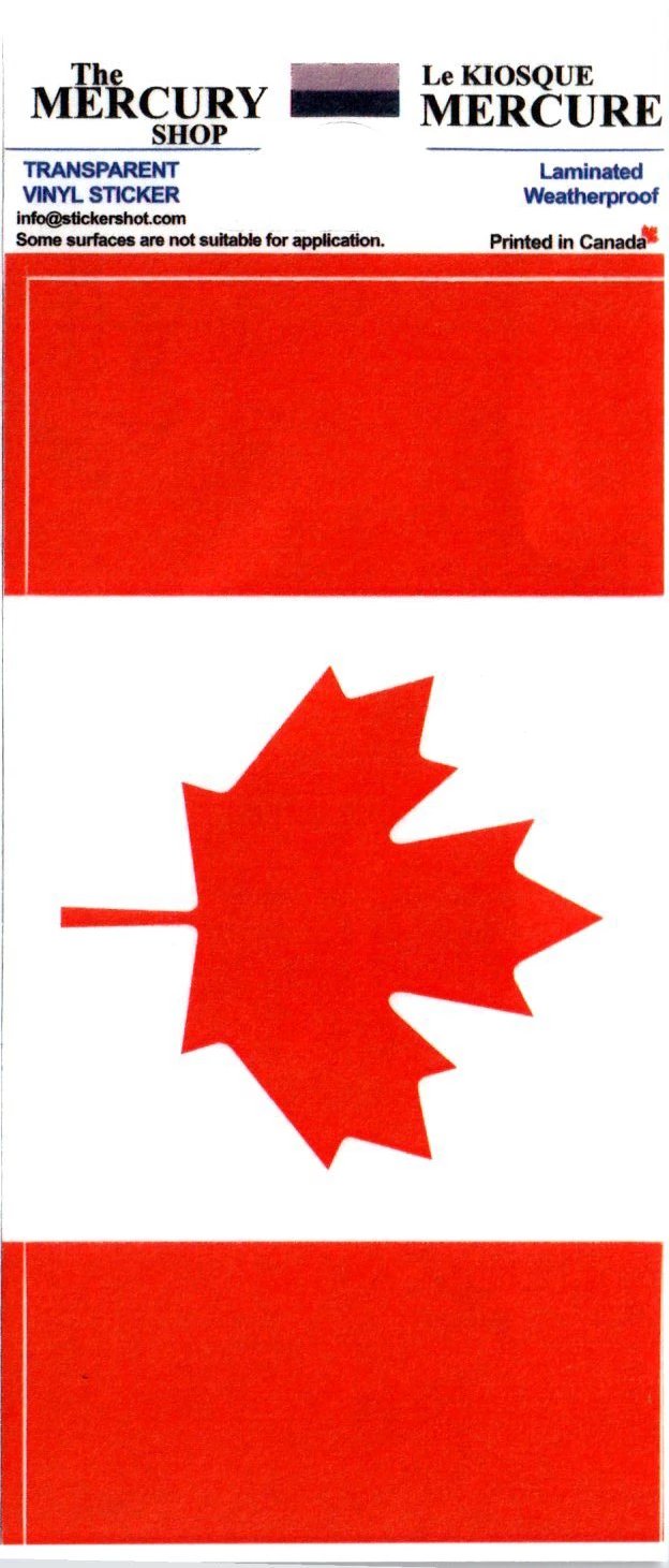 Red Canadian Flag Decal, transparent.