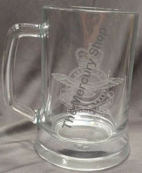 Glass Beer Mug - Air Force Crest