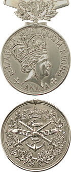 Front and back face of the silver General Service Medal.