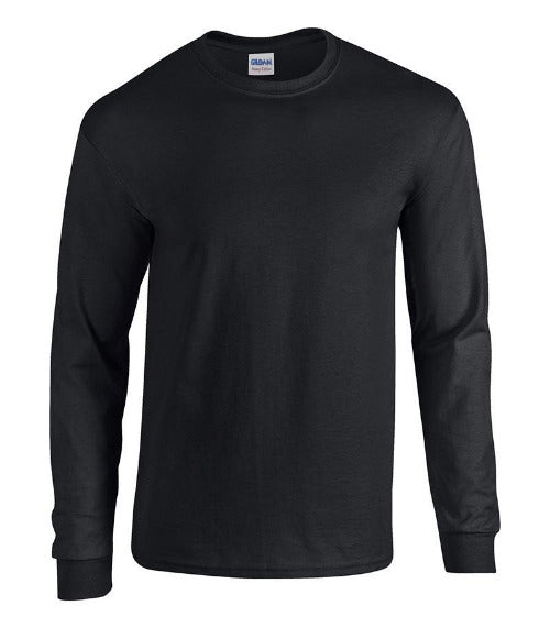 Front of black long sleeve shirt.