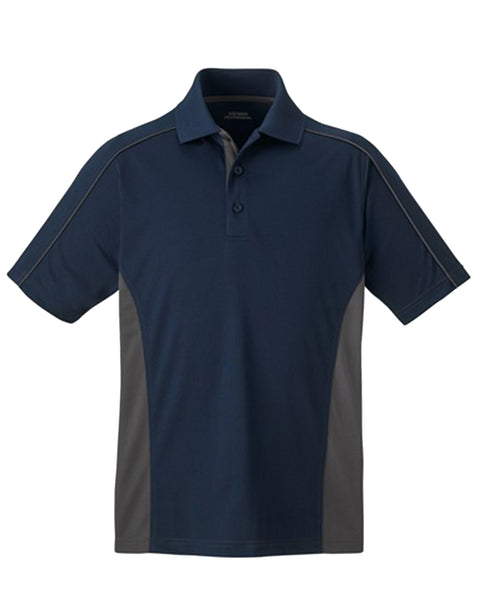 Men's short-sleeve polo shirt, front view.
