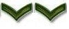 Pair of metal Private rank collar dogs.
