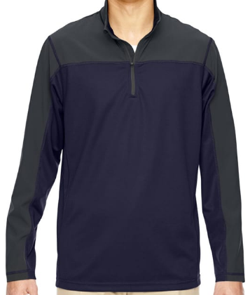 Long sleeve quarter zip shirt with grey and Navy colours