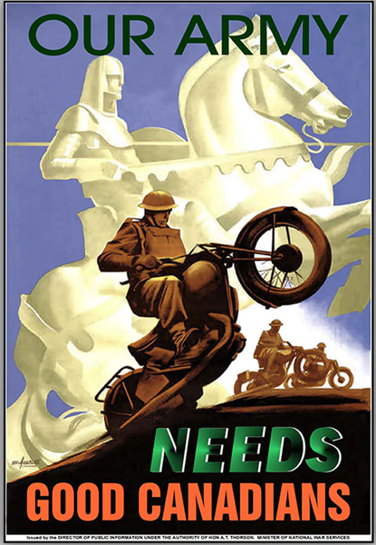 Poster with text "Our Army Needs Good Canadians."
