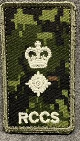 RCCS cadpat velcro Rank patch; Lieutenant Colonel